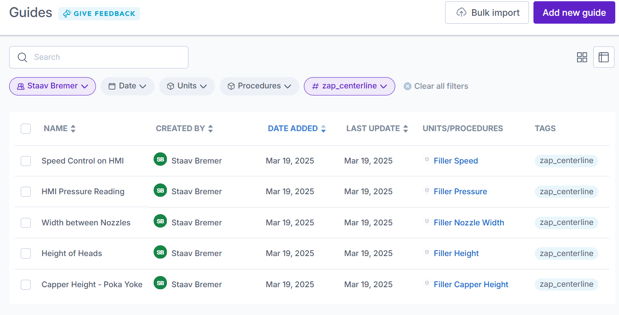 Filter Guides