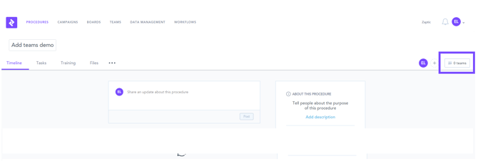 How to add teams to a procedure 1