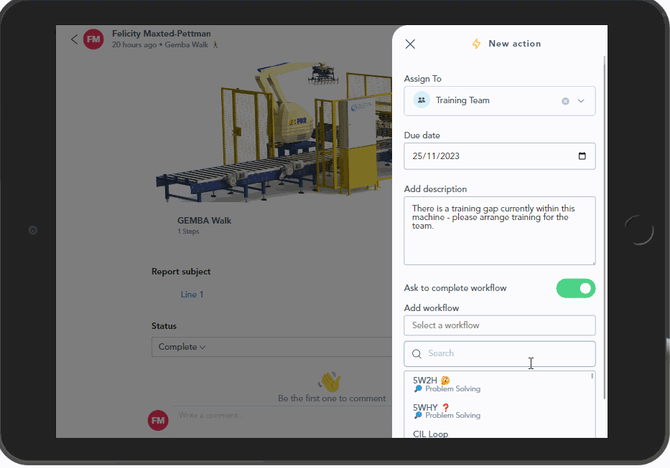How to assign actions from within the Zaptic App  7