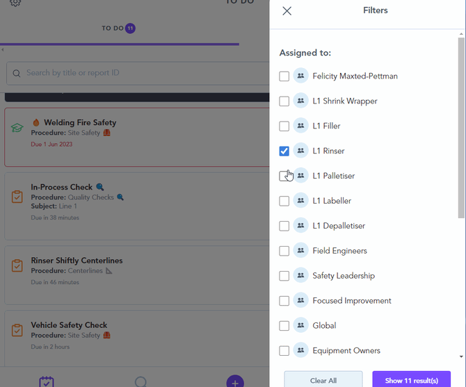 How to filter the Apps to do list 7