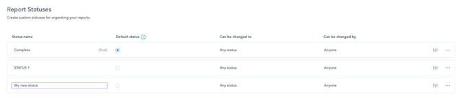 Report Statuses whats new after release 133 3