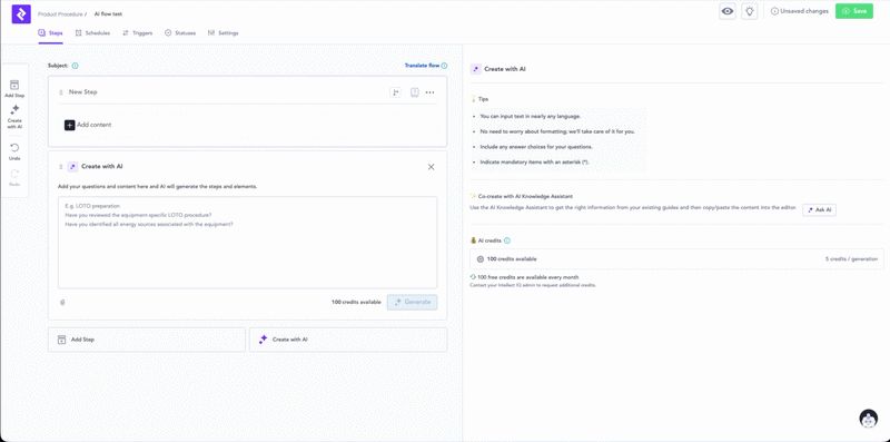 upload files to ai flow builder
